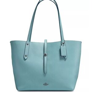 New Coach Market Tote in Polished Pebble Leather Cloud